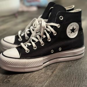Black Platform high top Converse, Women’s 9.0